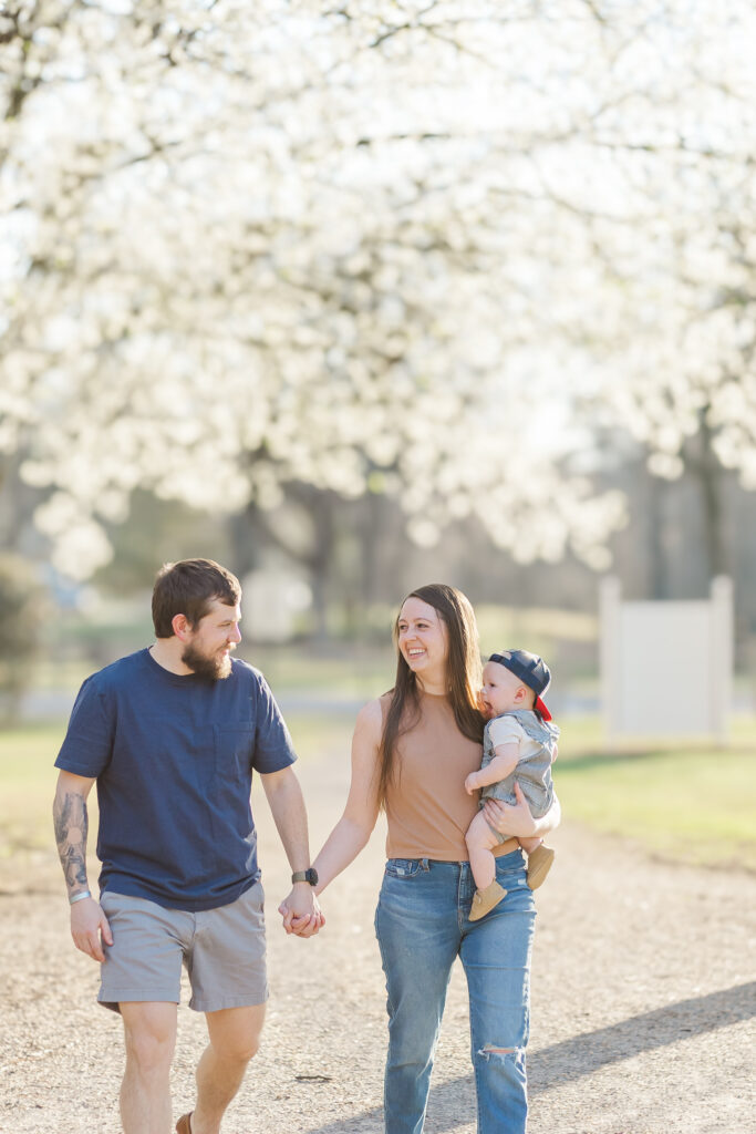 Long family captured walking along the park’s paths, reflecting their connection and happiness