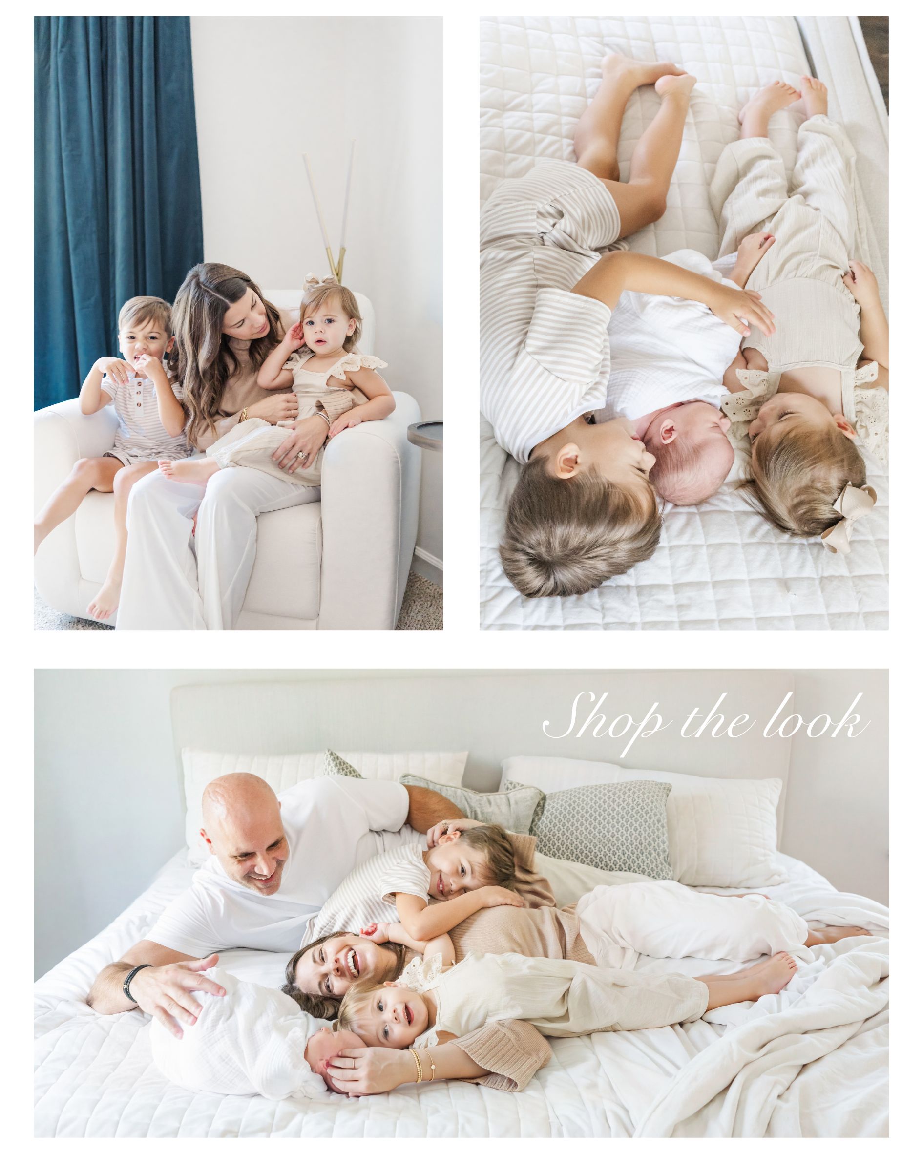 Shop the Lavender family's neutral styling from their Birmingham in-home newborn session