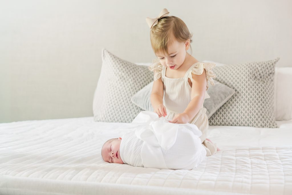 Lifestyle moment from the Lavender family's relaxed in-home newborn session