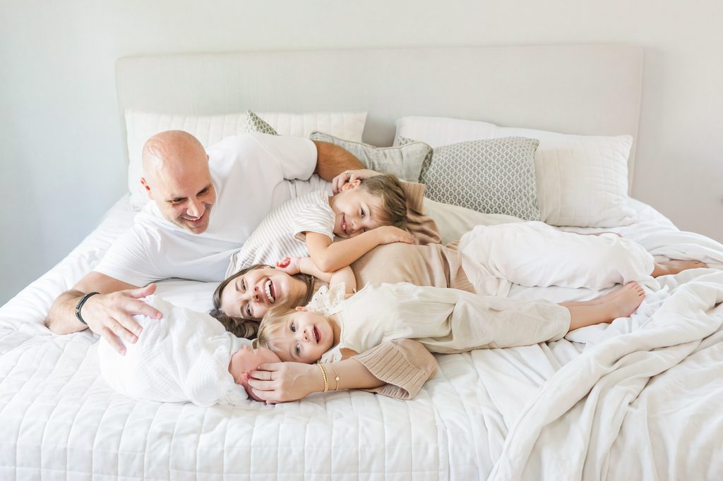 Lavender family during an in-home newborn session in Greystone, Birmingham, Alabama