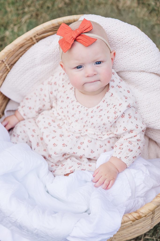 Harper during her six-month milestone photo session at Samford University in Birmingham.