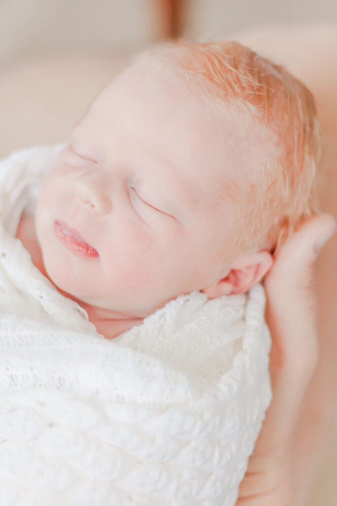 swaddled baby boy at Grandview Hospital during a fresh 48 session with 5U Photography